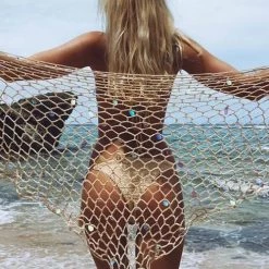 Levency Sequin Hollow Cover Up