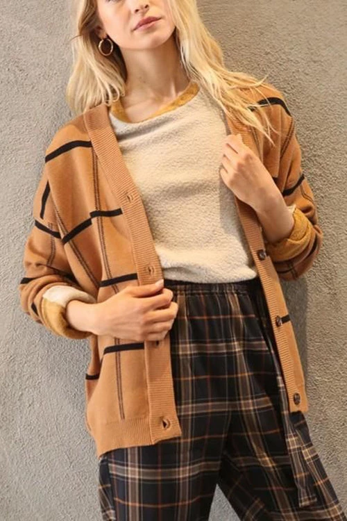 Levency Button Plaid Cardigan New In 3 Levency Button Plaid Cardigan New In