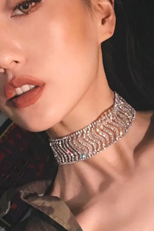 Levency Rhinestone Wide Choker 1 Levency Rhinestone Wide Choker