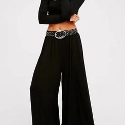 Levency New In Solid Crop Wide Leg Pants Set