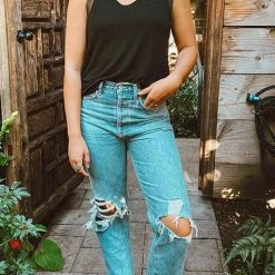 Levency Solid U Neck Tank Top New In