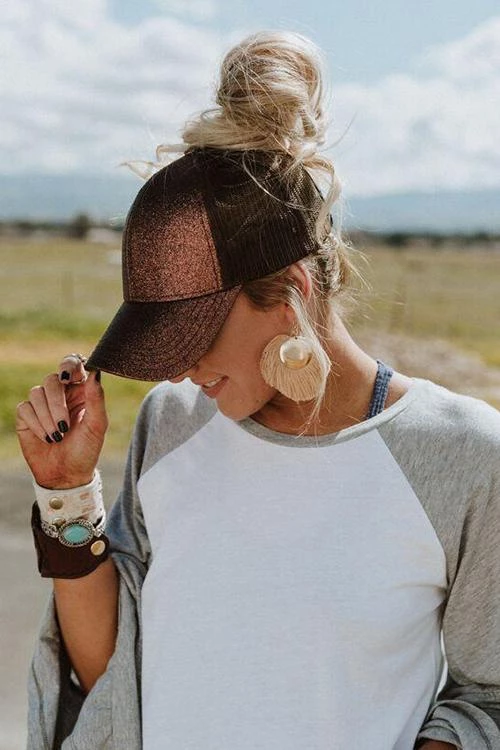 Levency Sequin Mesh Baseball Cap 4 Levency Sequin Mesh Baseball Cap