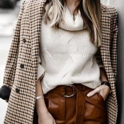 Levency Plaid Button Long Sleeve Blazer New In