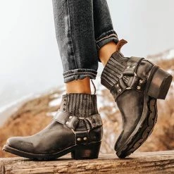 Levency Low Heel Slip On Ankle Boots New In