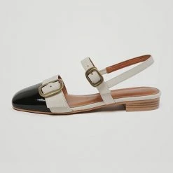 Levency Buckle Color Block Flats Slingback