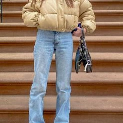 Levency New In Faux Leather Puffer Jacket