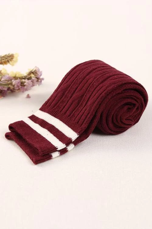 Levency Stripe Weave Over Knee Socks 9 Levency Stripe Weave Over Knee Socks