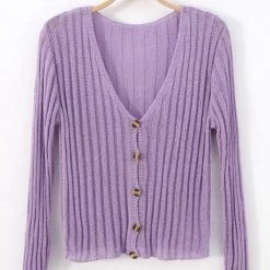 Levency Button Long Sleeve Crop Cardigan New In