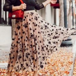 Levency Posy Layer Mesh Mid Skirts New In