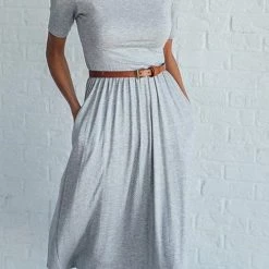 Levency New In O Neck Short Sleeve Pockets Dress