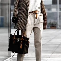 Levency Plaid Button Long Sleeve Blazer New In