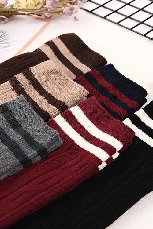 Levency Stripe Weave Over Knee Socks 8 Levency Stripe Weave Over Knee Socks