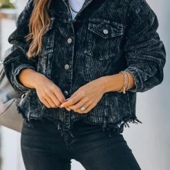 Levency Frayed Hem Cropped Corduroy Jacket New In 43 Levency Frayed Hem Cropped Corduroy Jacket New In