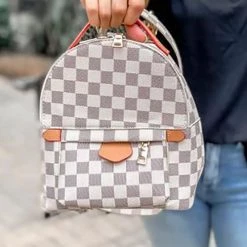 Levency Luxe Checkered Mini Backpack 16 Levency Luxe Checkered Mini Backpack