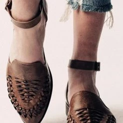 Levency Woven Hollow Pointed Flats New In