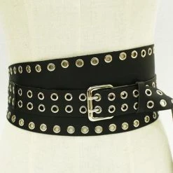 Levency New In Hollow Leather Wide Belt