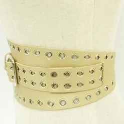 Levency New In Hollow Leather Wide Belt