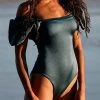 Levency Puff Sleeve Backless One Piece Swimwear New In