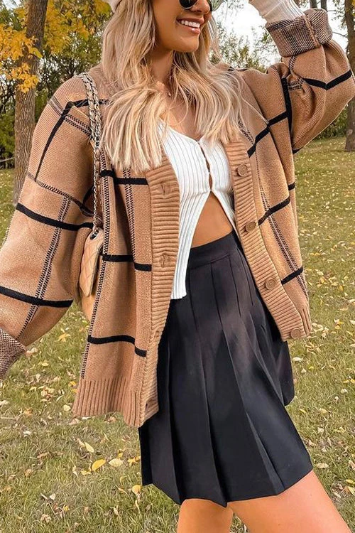 Levency Button Plaid Cardigan New In 2 Levency Button Plaid Cardigan New In