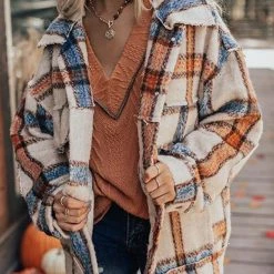 Levency New In Plaid Pockets Button Jackets