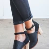 Levency Ankle Strap Chunky Heel Pumps New In