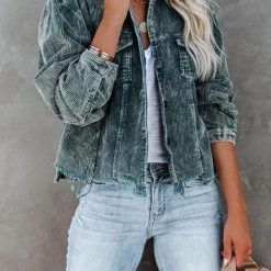 Levency Frayed Hem Cropped Corduroy Jacket New In 57 Levency Frayed Hem Cropped Corduroy Jacket New In