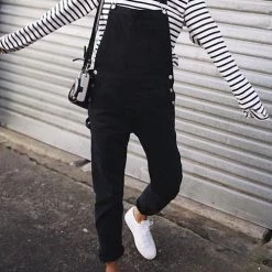 Levency New In Solid Pockets Denim Overall