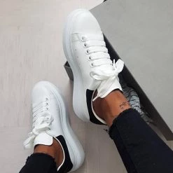 Levency Lace Up White Sneakers