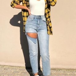 Levency New In Button Plaid Long Sleeve Shirt