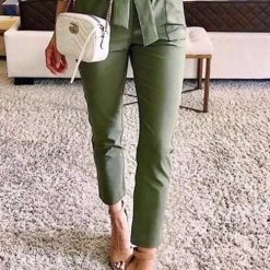 Levency New In Pockets Belted Straight-leg Pants