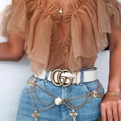 Levency New In Off Shoulder Lace Up Layer Top