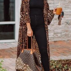 Levency Leopard Long Sleeve Cardigan