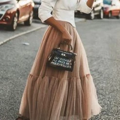 Levency New In Patchwork Gauze Bubble Skirt