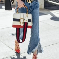 Levency Bamboo Joint Color Block Hand Bag New In