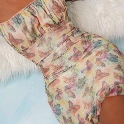 Levency Butterfly Print Slip Mini Dress New In