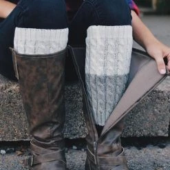 Levency Color Block Reversible Knitted Boot Cuffs New In