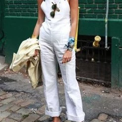 Levency New In Solid Pockets Denim Overall