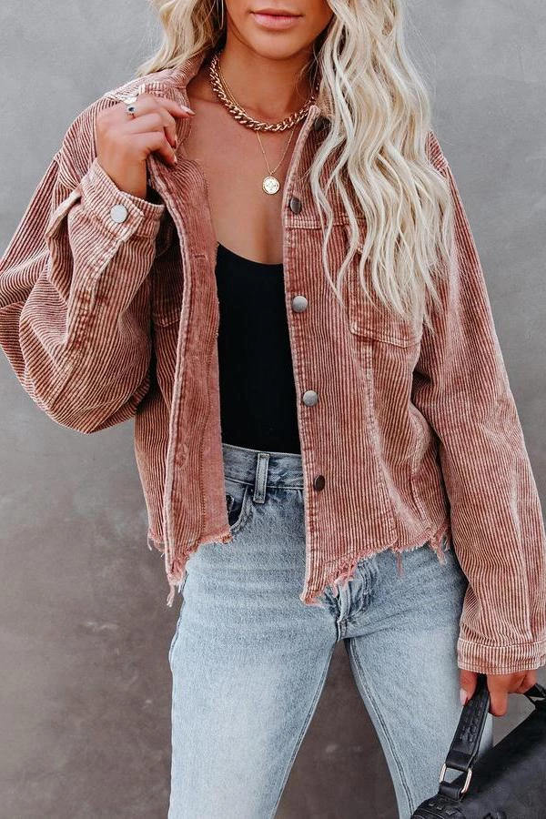 Levency Frayed Hem Cropped Corduroy Jacket New In 1 Levency Frayed Hem Cropped Corduroy Jacket New In