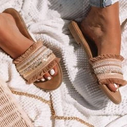 Levency New In Boho Tassels Flat Slipper