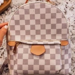 Levency Luxe Checkered Mini Backpack 15 Levency Luxe Checkered Mini Backpack