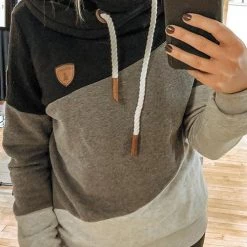 Levency Color Block Drawstring Hoodie New In