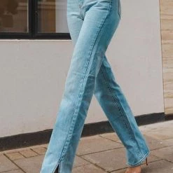 Levency New In High Waist Ripped Slit Jeans