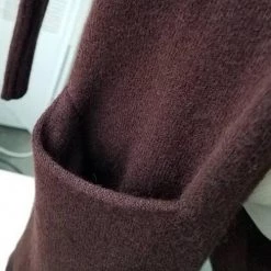 Levency Pocket Knitting Long Coat