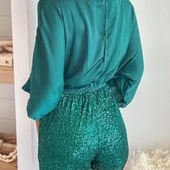 Levency New In Bat Sleeve Sequin Bottom Romper 7 Levency New In Bat Sleeve Sequin Bottom Romper