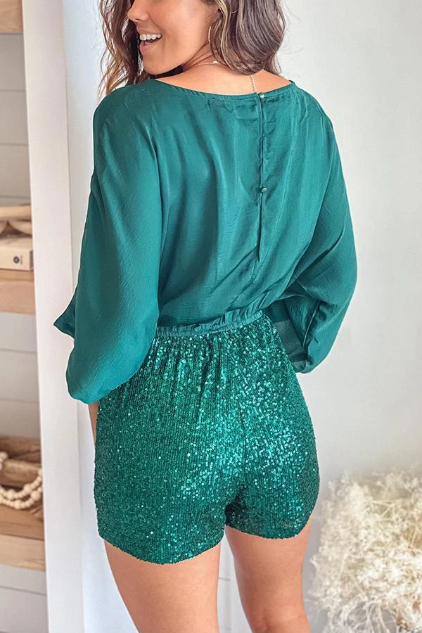 Levency New In Bat Sleeve Sequin Bottom Romper 3 Levency New In Bat Sleeve Sequin Bottom Romper