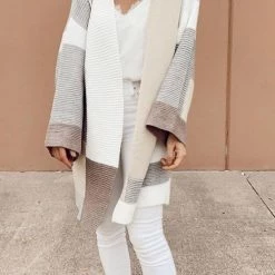 Levency New In Geometry Color Block Cardigan