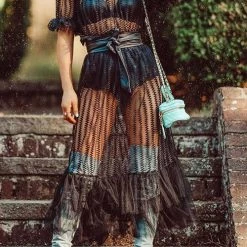 Levency New In Off Shoulder See Though Maxi Dress