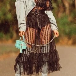 Levency New In Off Shoulder See Though Maxi Dress