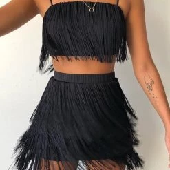 Levency New In Layer Tassels Skirts Set