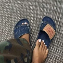 Levency New In OG Denim Flat Slipper